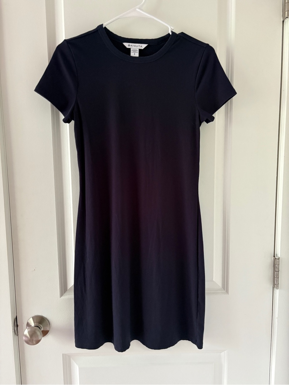 Athleta Navy Short Sleeve Crewneck Dress